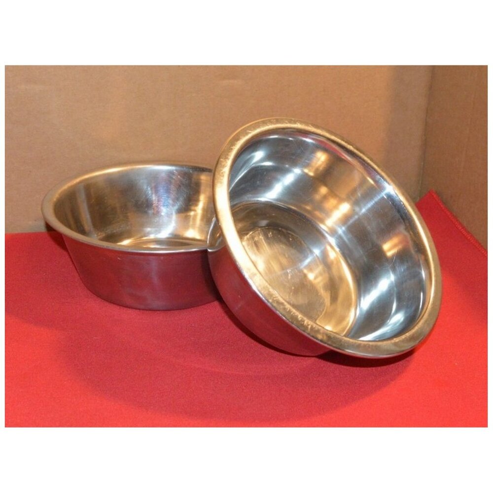Set of 2 Pet Bowls Stainless Steel - Multi Purpose Serving or Mixing ~6-1/2" Dia
